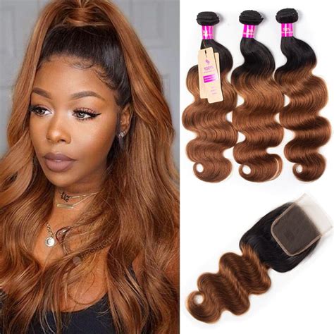 Red Human Hair Brazilian Body Wave 3 Bundles With Closure For Full Head