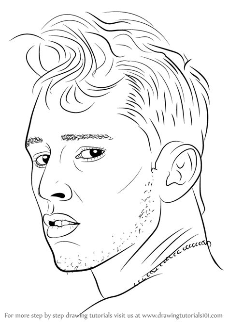 More images for gun coloring pages easy » Learn How to Draw MGK aka Machine Gun Kelly (Rappers) Step ...