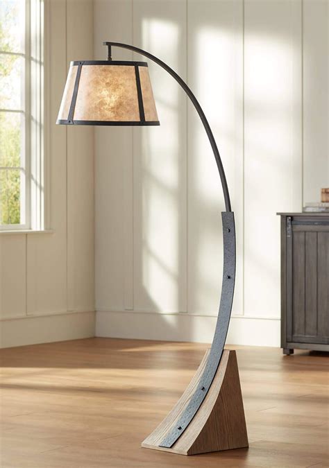 Buy Oak River Rustic Farmhouse Mission Style Arched Floor Lamp 665