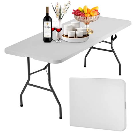 Buy Folding Table 6 Foot Indoor Outdoor Heavy Duty Plastic Portable