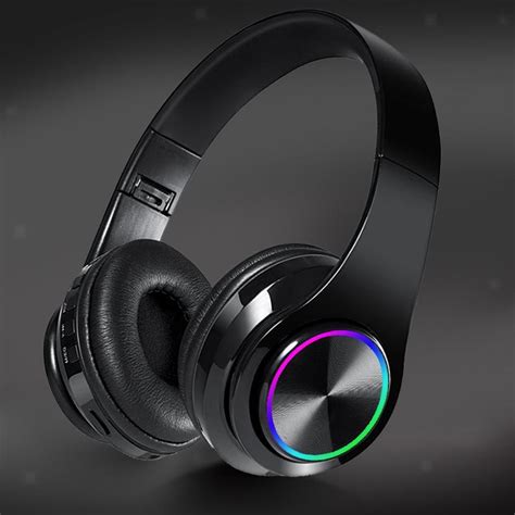 Bluetooth Headphone Over Ear Wireless Gaming Headset W Mic And Cool Led