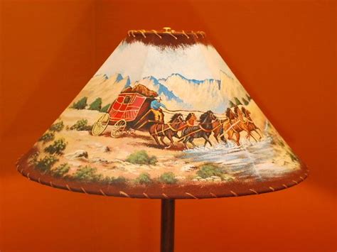 Painted Lampshade Vintage Western Decor Western Home Decor Lamp Shades