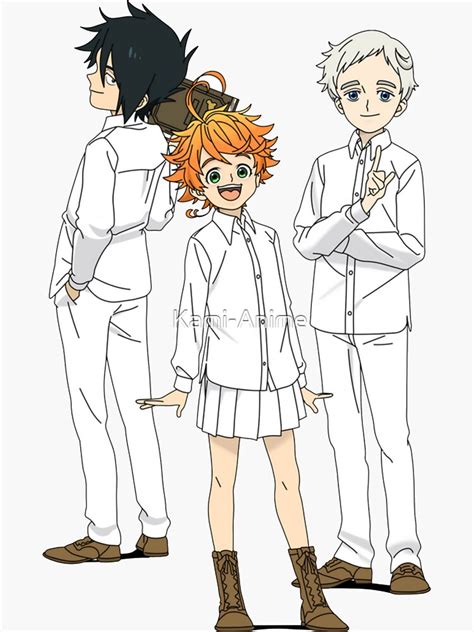 The Promised Neverland The Trio Ray Emma Norman Tpn Sticker For