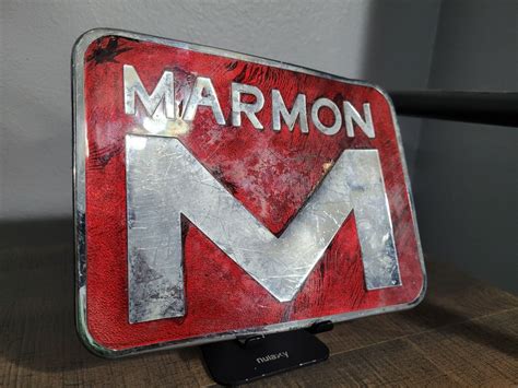 Rare Vintage Marmon Truck Grill Hood Emblem Logo Badge 8x6 Chrome