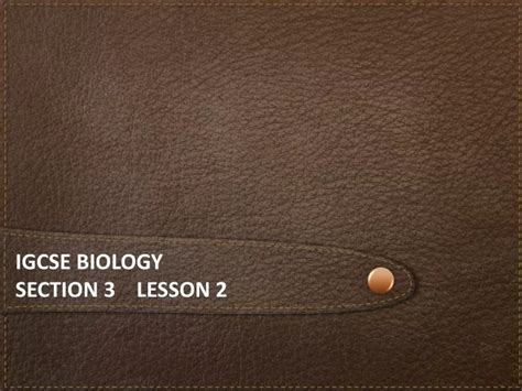 Ppt Igcse Biology Section 3 Lesson 2 Powerpoint Presentation Free Download Id 464660