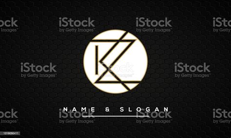 ilustración de kz o zk letras alfabeto icono logotipo vector y más vectores libres de derechos