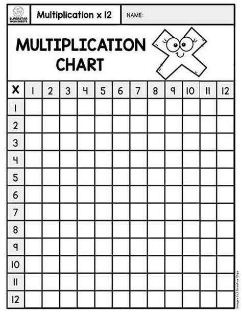 Multiplication Chart Superstar Worksheets Multiplication Chart