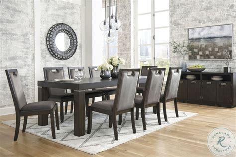 Hyndell Dark Brown Extendable Dining Room Set From Ashley Coleman