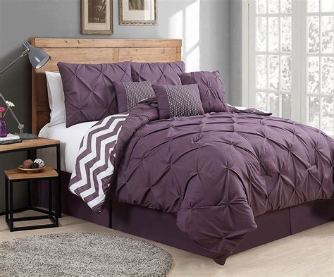 See more ideas about comforters, comforter sets, bedding sets. Geneva Home Fashion 7 Piece Venice Pinch Pleat Queen Plum ...