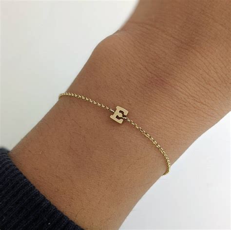 Solid 9ct Gold Initial Bracelet Personalised Alphabet Etsy
