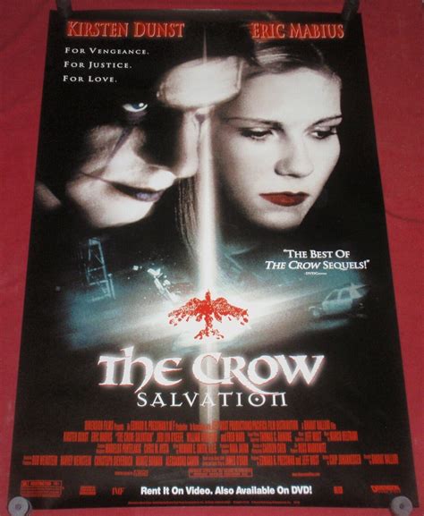 The Crow Salvation Movie Poster 27x40 S S Kirsten Dunst Eric Mabius Fred Ward Ebay