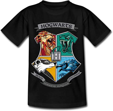 Spreadshirt Harry Potter Hogwarts Monochrome Kids T Shirt