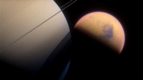 Titan Moon Of Large Gas Planet Saturn Stock Motion Graphics Sbv