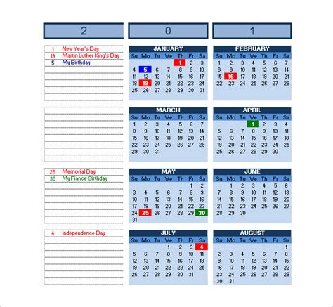 Excel Calendar Schedule Template 15 Free Word Excel Pdf Format