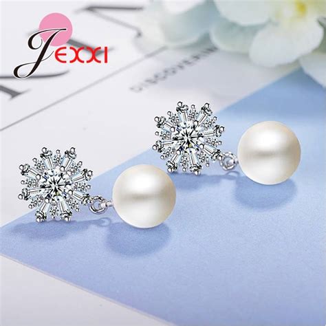 Bling High Quality Crystals Big Flowers With White Pearls Sterling