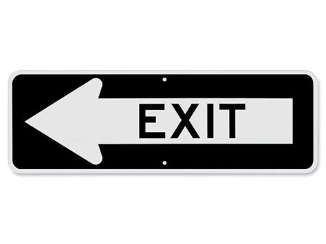 Exit With Left Arrow Sign 36 X 12 H 5756 Uline