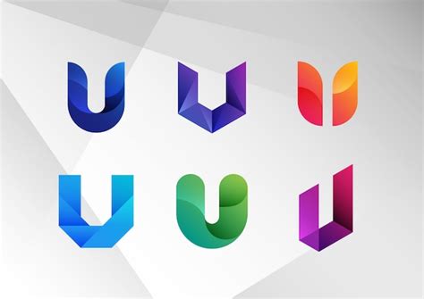 Premium Vector Abstract Gradient U Logo Collection