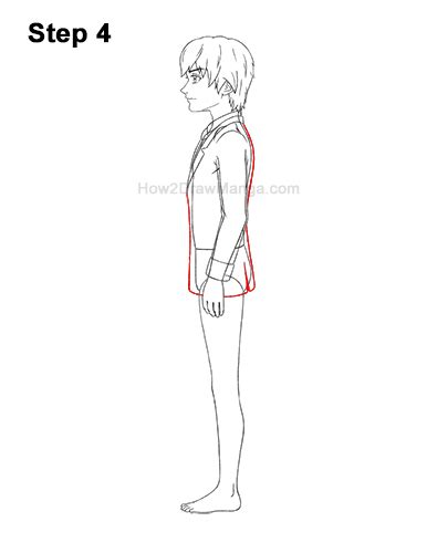 Anime Boy Side Profile Drawing Full Body Pictures Of Anime Boy Sketch