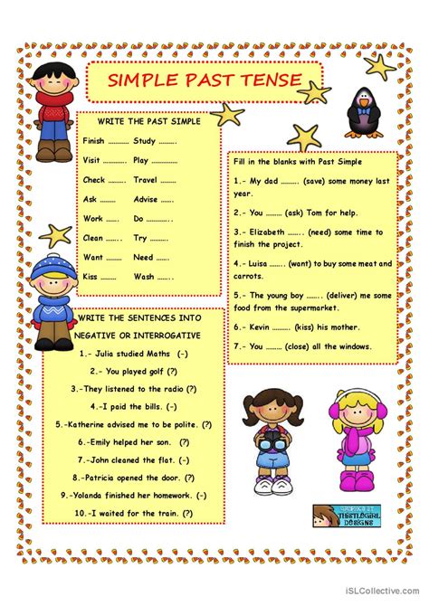 Simple Past Tense Regular Verbs English Esl Worksheets Pdf And Doc