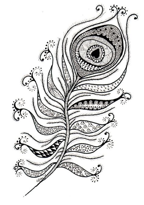 Zen Feather Peacock Coloring Pages Mandala Coloring Pages Designs