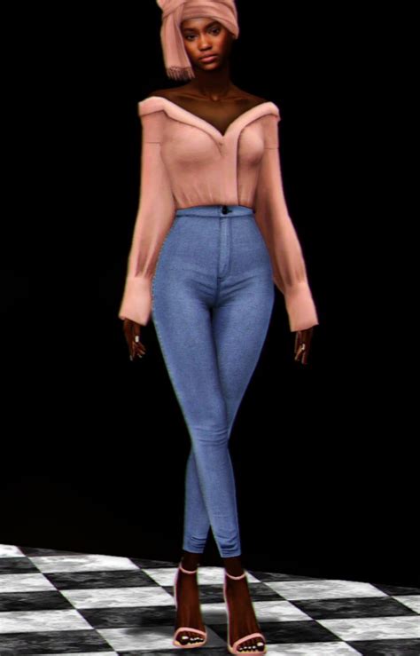 Volatile Sims Kimora Off Shoulder Blouse Converted To Sims 3 By