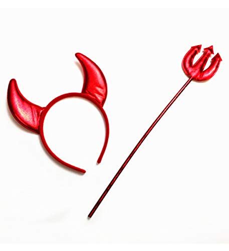 Buy Mozlly Glossy Red Devil Headband Horn And Trident One Size Fits Most