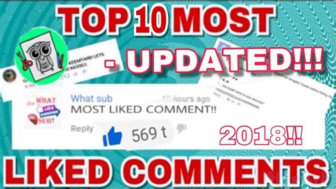 TOP 10 MOST LIKED COMMENTS 2018 Updated Version YouTube