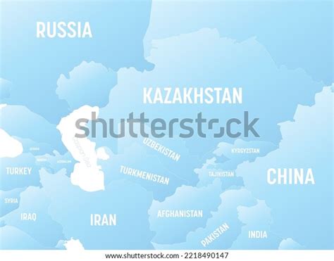 Central Asia Detailed Political Map Lables Stock Vector Royalty Free