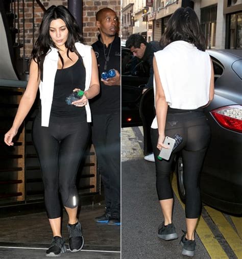 Kim Kardashian Flashes Butt In See Through Leggings Photos Us Weekly