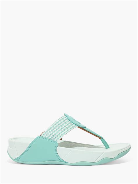 Fitflop Walkstar Leather Mix Toe Post Sandals In Green Lyst UK