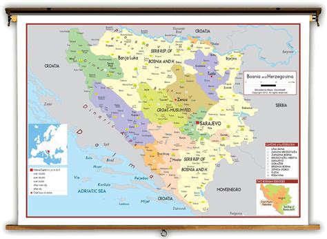 Bosnia And Herzegovina Political Educational Map From Academia Maps