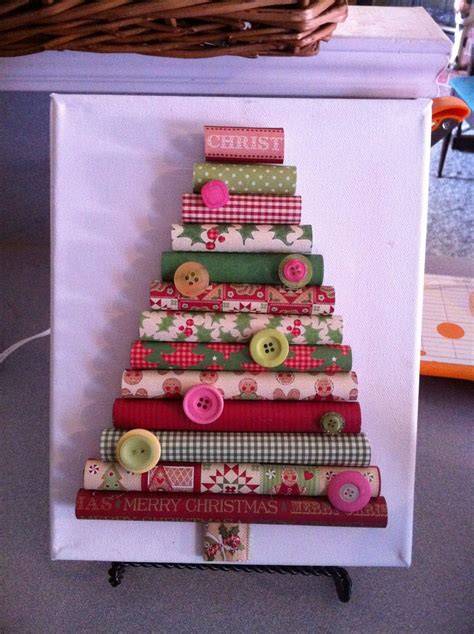 Scrapbook Paper Christmas Tree Added A Wooden Star To The Top