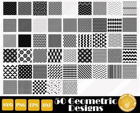 50 Geometric Design Svg Geometric Shape Svg Seamless Etsy Canada