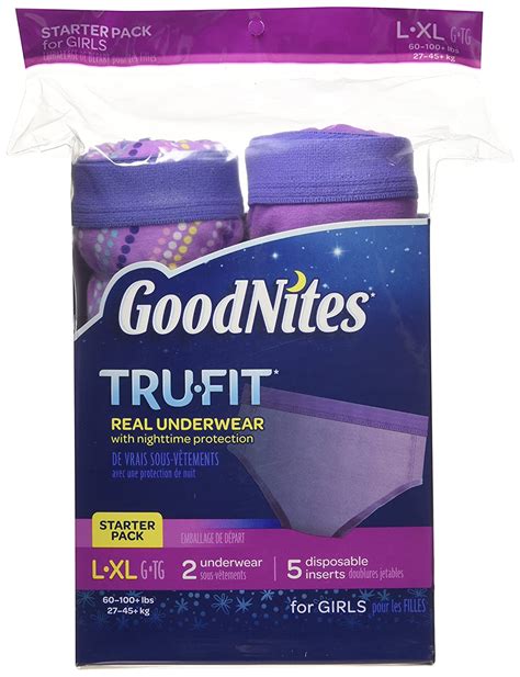 Goodnites Tru Fit Real Underwear Starter Pack For Girls L Xl Amazon
