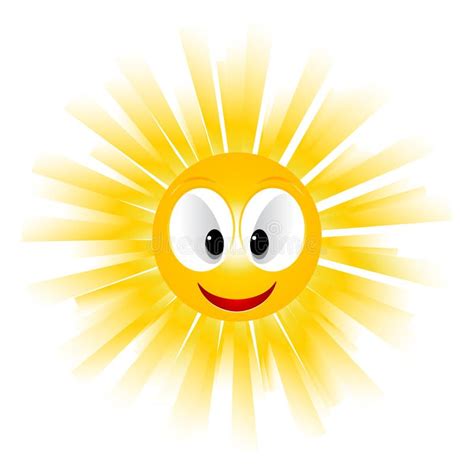 Icono Sonriente Del Sol Ilustración Del Vector Ilustración De Sunbeam