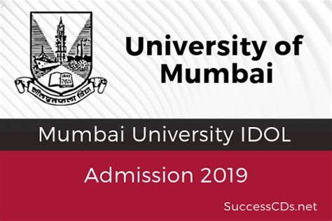 Mumbai University Idol Admission 2019 Application Dates