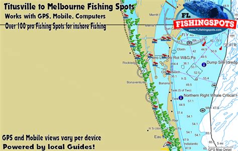Titusville To Melbourne Inshore Fishing Spots Florida Fishing Maps