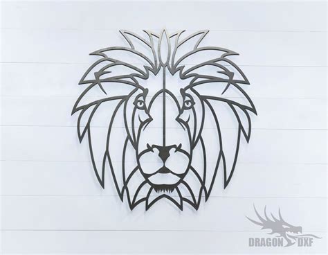 Lion Geometric Deco Animals Dxf Download — Dragondxf