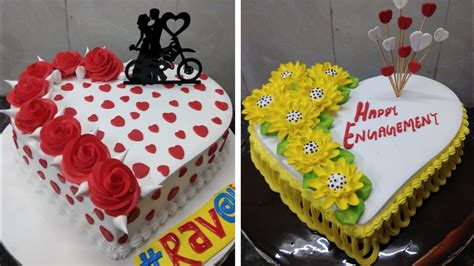 Two Amazing Heart Shape Cake Decorating Engagement Cake Wedding Cake