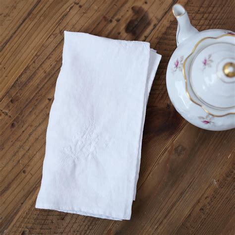This Delicate Rose Embroidered Textured Napkin Is A Soft