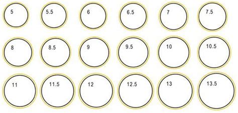 Ring Sizing Chart Printable Ring Size Chart Ring Sizes Download Ring