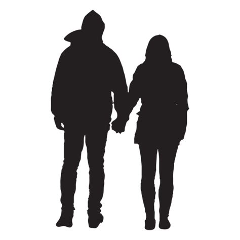 Couple In Jacket Silhouette Transparent Png And Svg Vector File