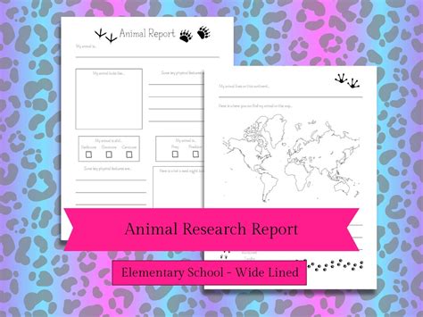 Animal Research Report Printable Worksheet Kindergarten Etsy
