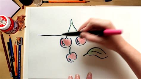 Como Desenhar Cerejas Desenhos De Frutas Para Crianças Youtube