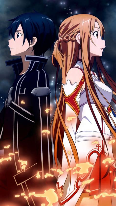 Sword Art Online Kirito Kiss Asuna Phone Wallpapers Wallpaper Cave