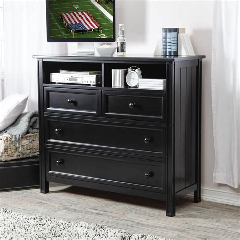 Deck out your space with nightstands, dressers and headboards. Have to have it. Belham Living Casey Media Chest - Black ...
