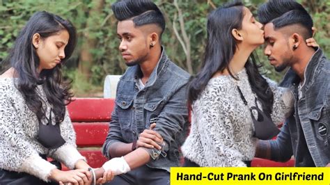Real Hand Cut 😰 Prank On Girlfriend Cute Reaction Anubhav Raj Youtube