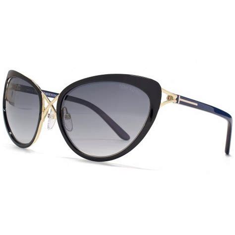 tom ford daria metal cateye sunglasses in black and gold ft0321 32b 59 list price £288 00 sale