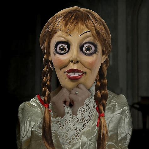Halloween Annabelle Cosplay Maske Latex Cosplay Annabel Puppe Scary Movie Erwachsene Vollkopf