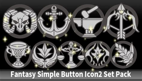 Fantasy Simple Button Icon2 Set Pack Gamedev Market